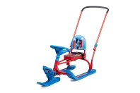 Twiny (TW2+) со спинкой и толкателем (Упак 1 шт) (Цвет рамы: Красный (TW2+/SC принт сидение Sportcar Nika kids); Цвет пласт.: Синий)